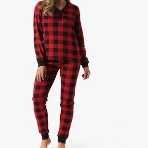 Red and Black Plaid Pajama Set